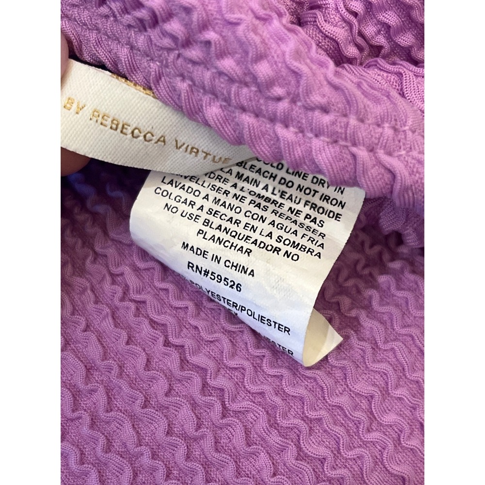 Becca by Rebecca Virtue Purple Textured One Piece Swimsuit V-Neck XXL 1611431 - Picture 2 of 11